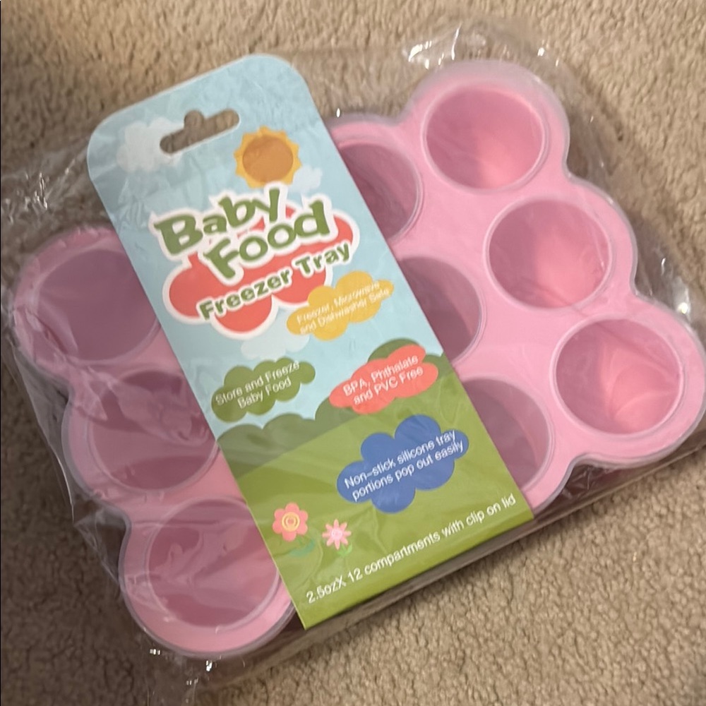 Pink Baby Food Freezer Tray